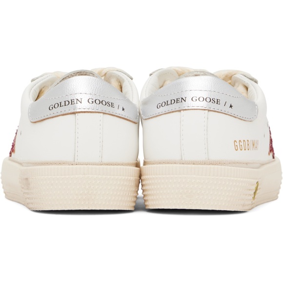 Golden Goose White Sneakers with Pink Glitter Star - Picture 2 of 7